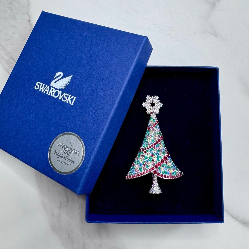 Swarovski | 2004 Multicolor Rockefeller Christmas Tree Brooch Pin